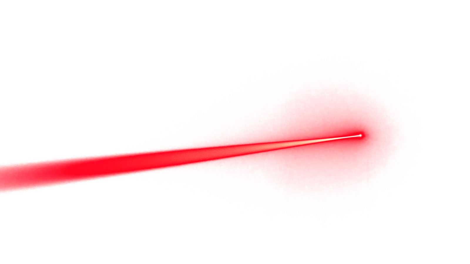 a close up of a red light on a white background