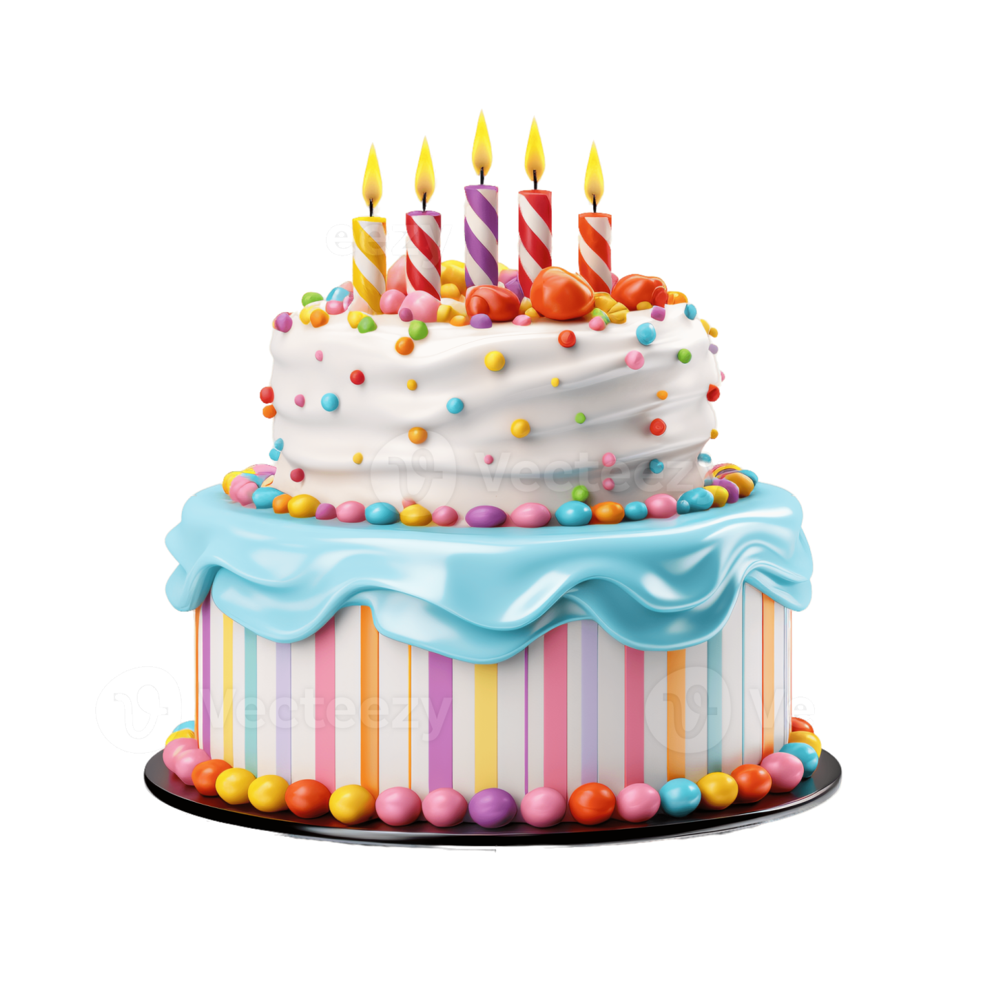 a birthday cake with candles on top
