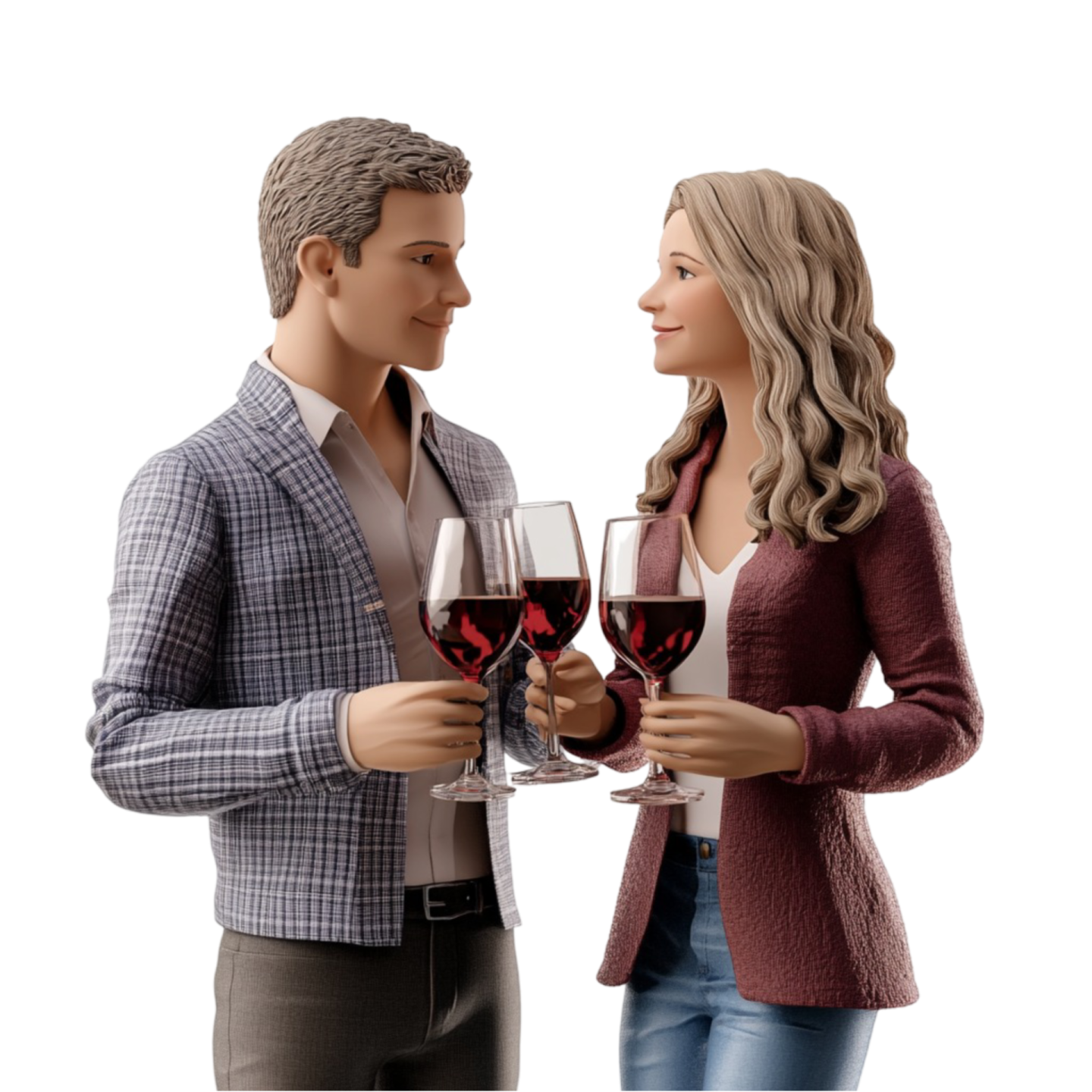 a man and woman holding glasses of wine