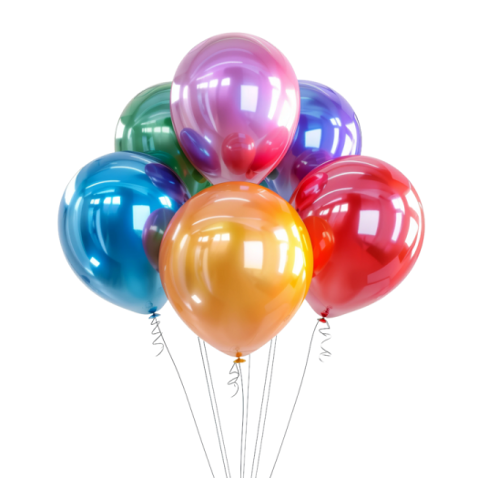 a bunch of balloons on a white background