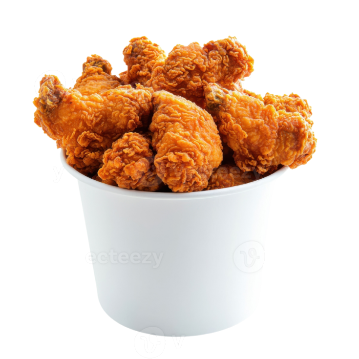 a white bowl filled with fried chicken