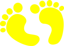 a pair of footprints on a white background