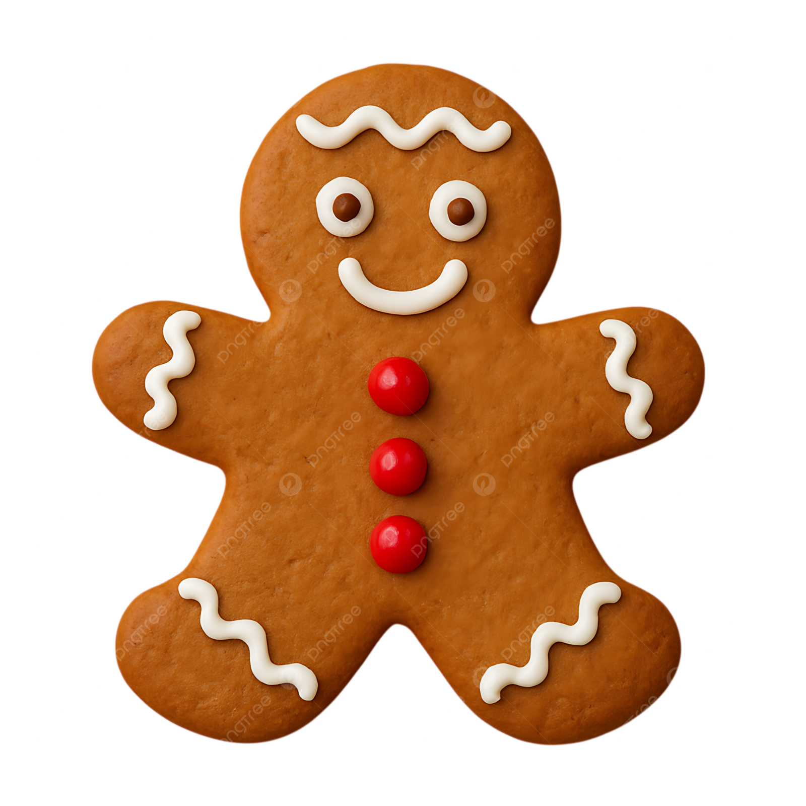 a close up of a ginger shaped cookie