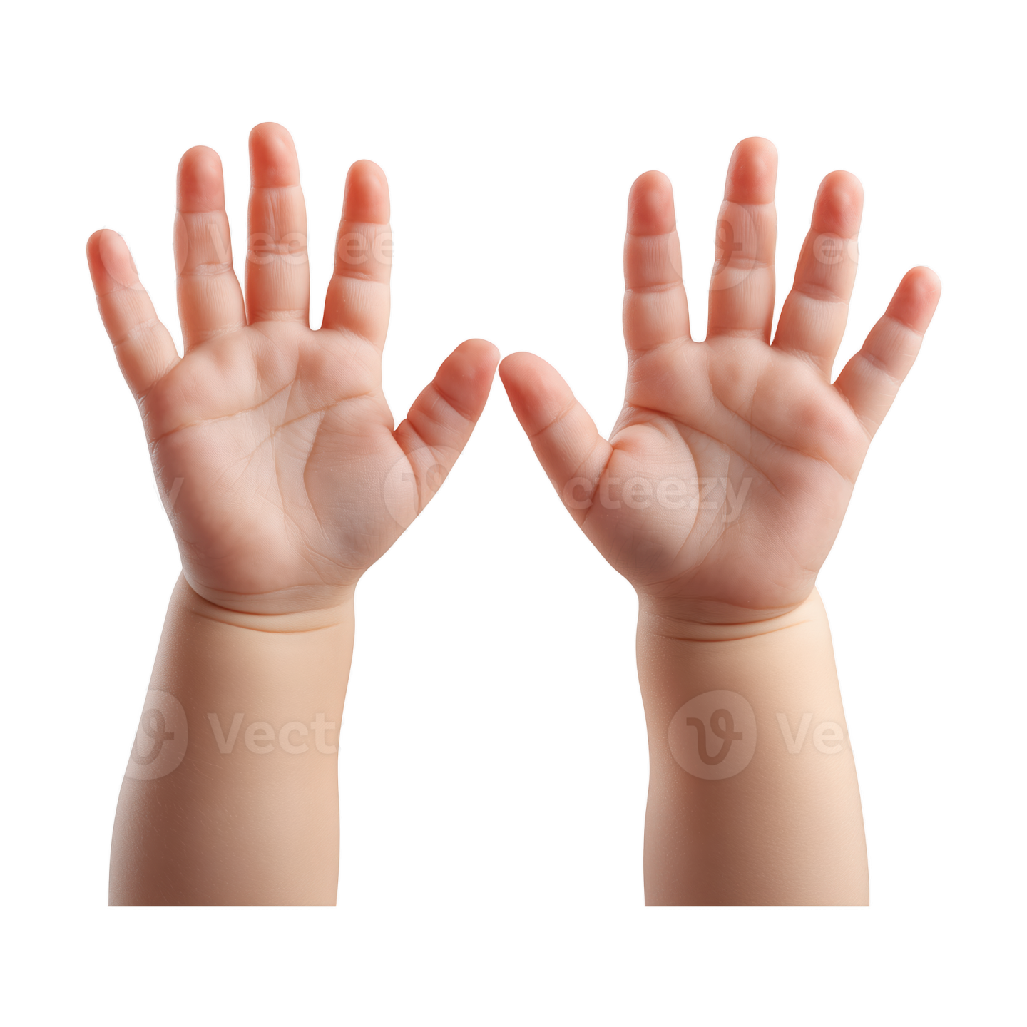 a child's hand showing two fingers