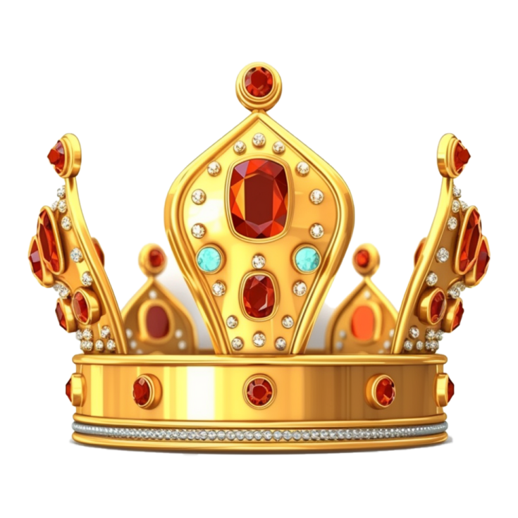 a golden crown with gems and diamonds