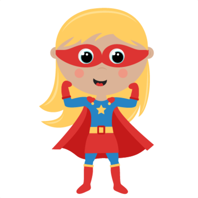 a little girl dressed as a superhero
