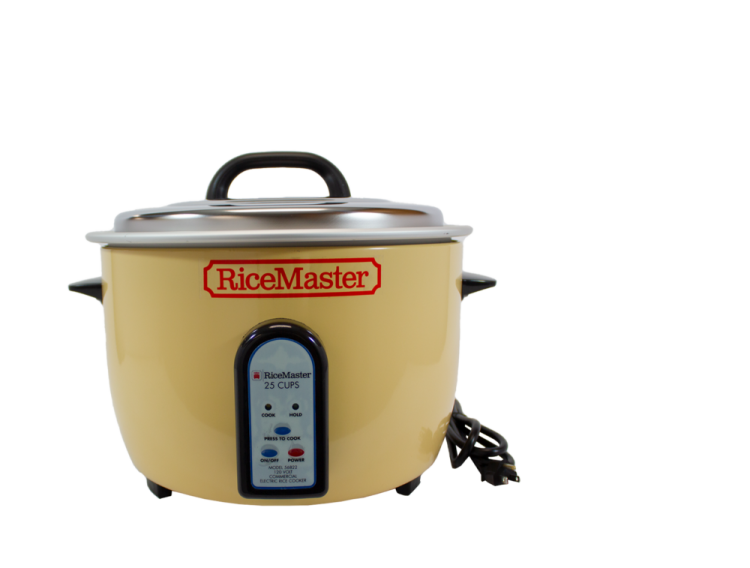 a rice cooker with the words ricemaster on it