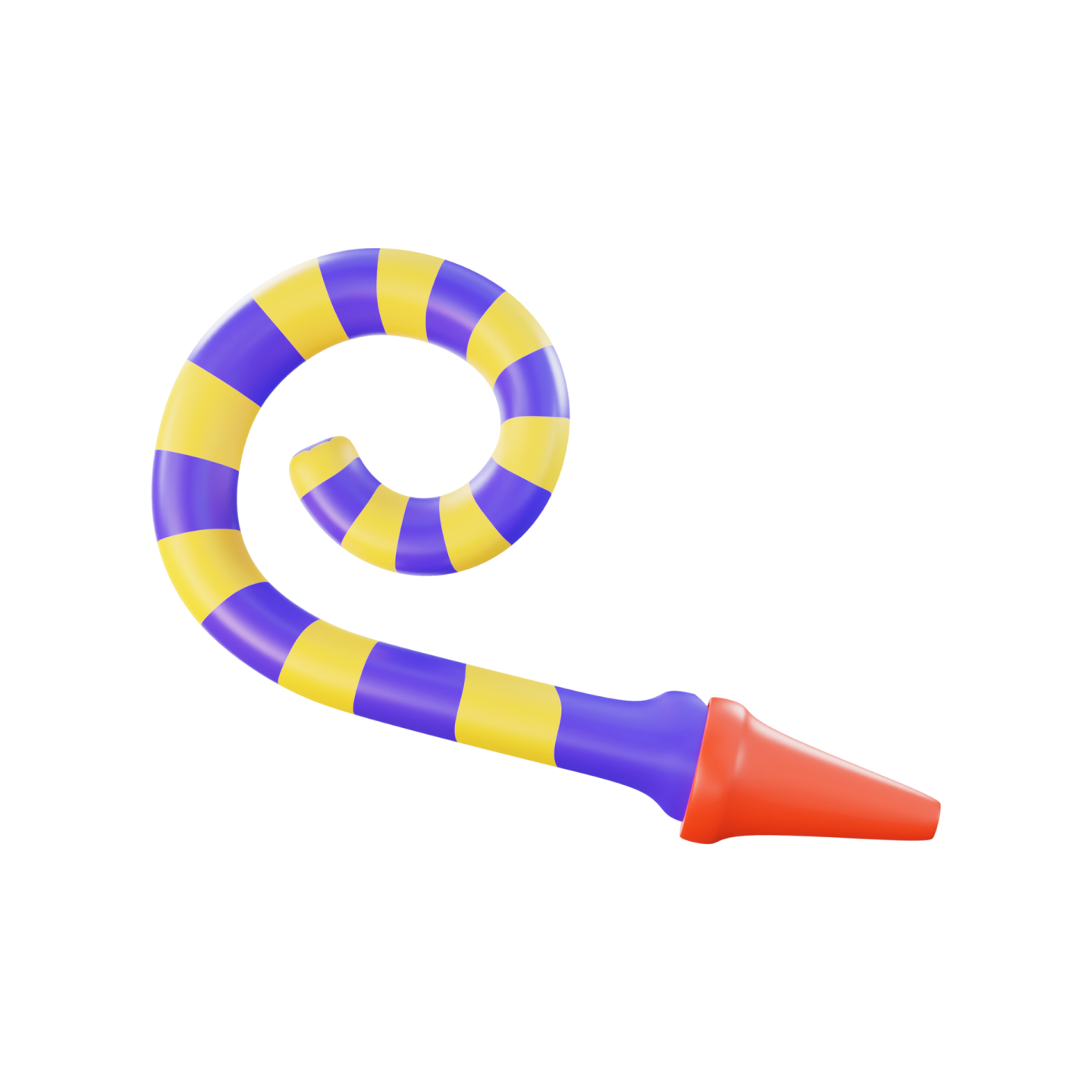 an inflatable toy with a yellow and purple stripe