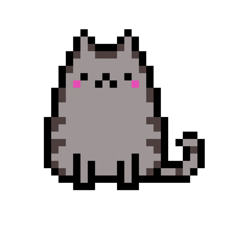 a gray cat with pink eyes sitting down