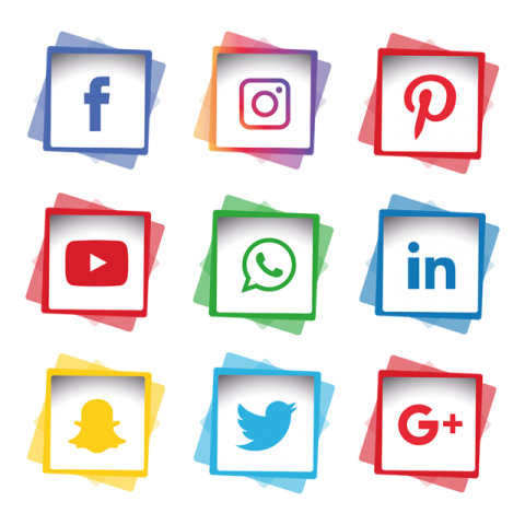 a set of social icons