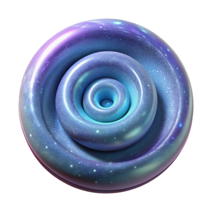a blue and purple swirl with stars on it