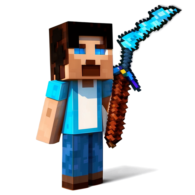 an image of a minecraft character holding a sword