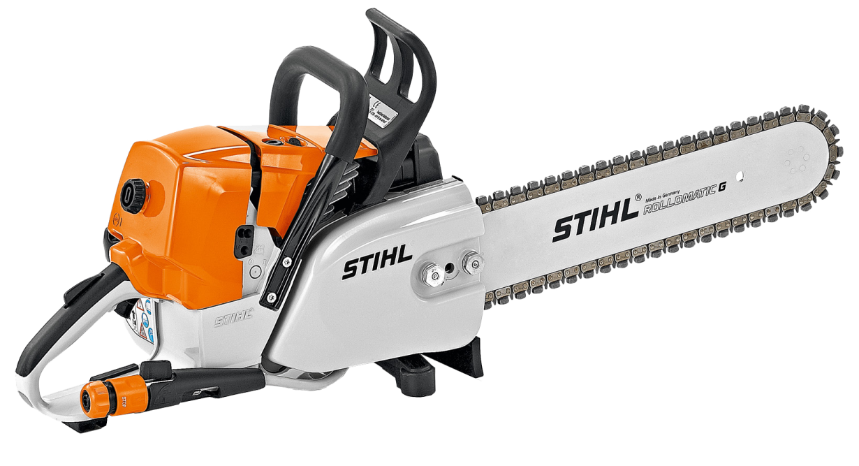 a chainsaw is shown on a white background