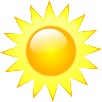 a yellow sun with rays
