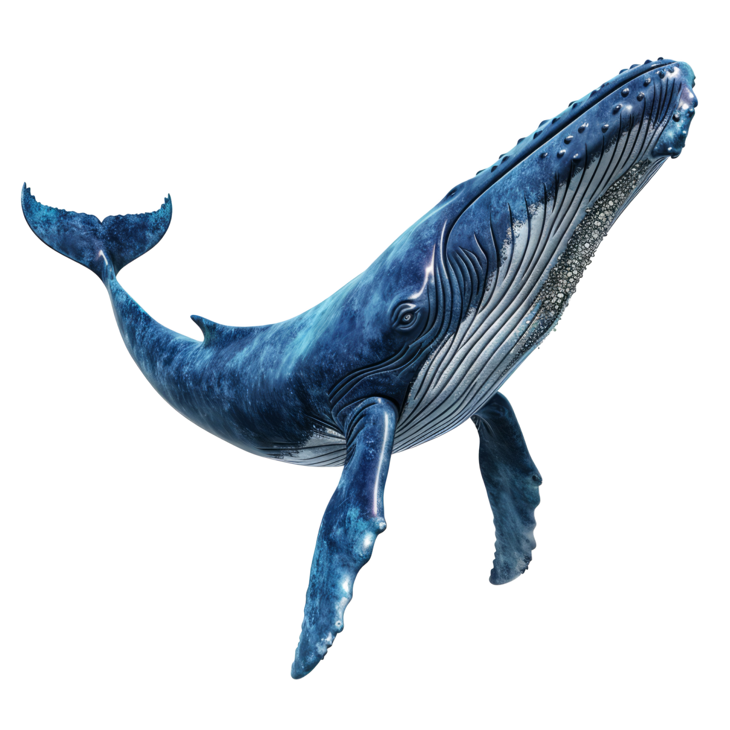 a blue whale is jumping in the air