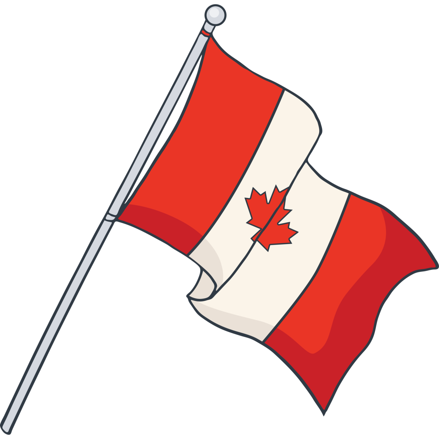 a canadian flag on a white background