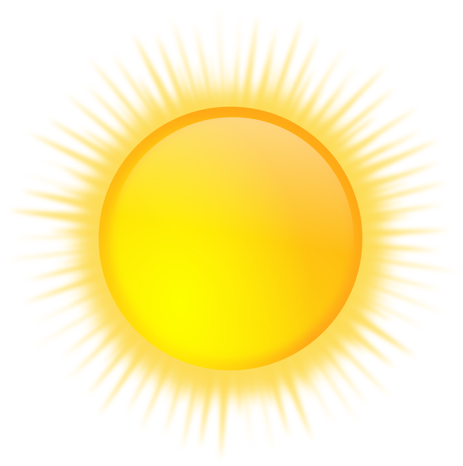 a yellow sun on a white background