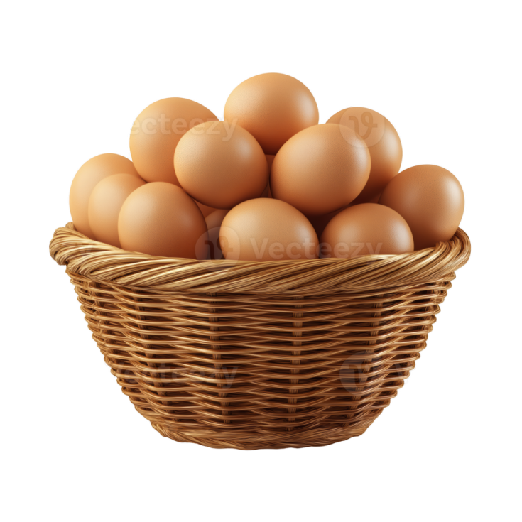a basket full of eggs