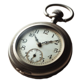 an old pocket watch on a white background