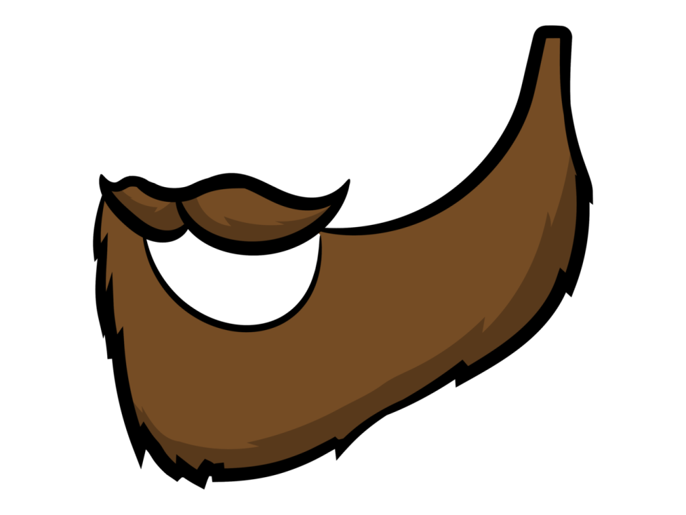 a brown beard on a white background