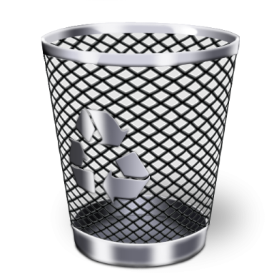 a metal trash can with the lid open