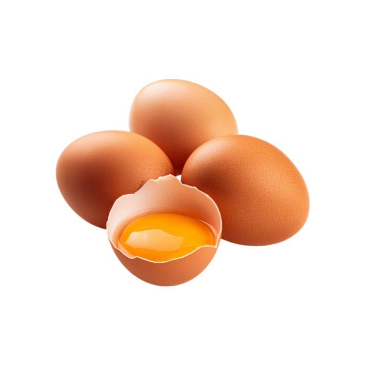 a group of eggs on a white background