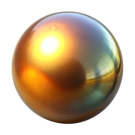 a golden ball on a white background