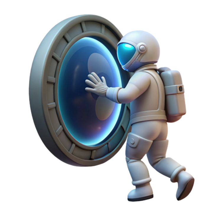 a robot with a blue light coming out of it