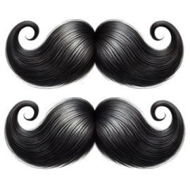 three black mustaches on a white background