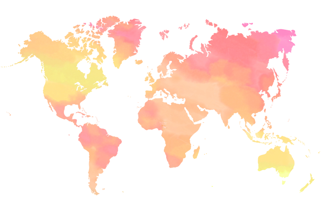 a map of the world with watercolors