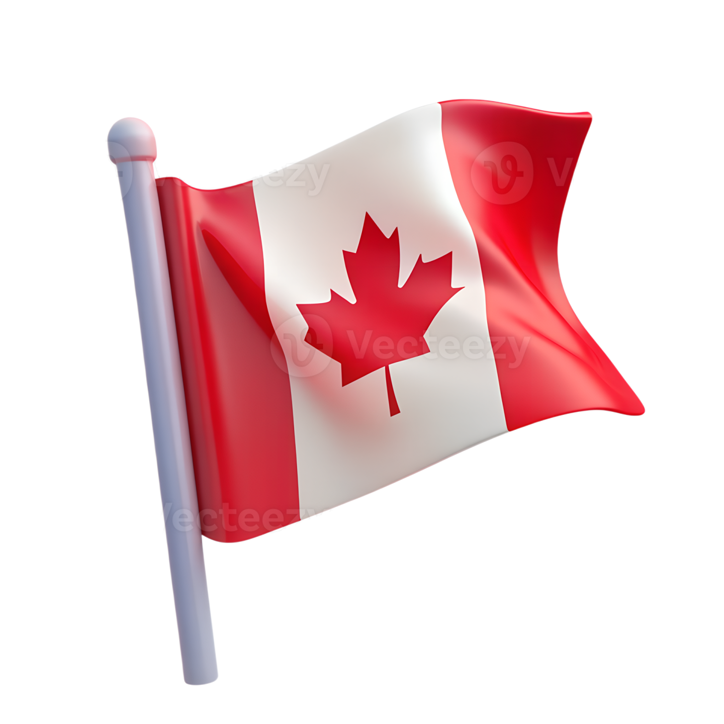 a canadian flag flying in the wind