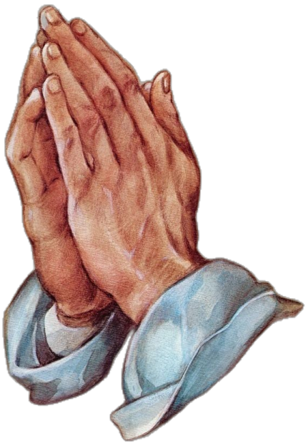 a drawing of two hands folded in prayer