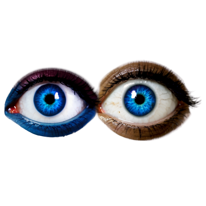 a pair of blue and brown colored eyes