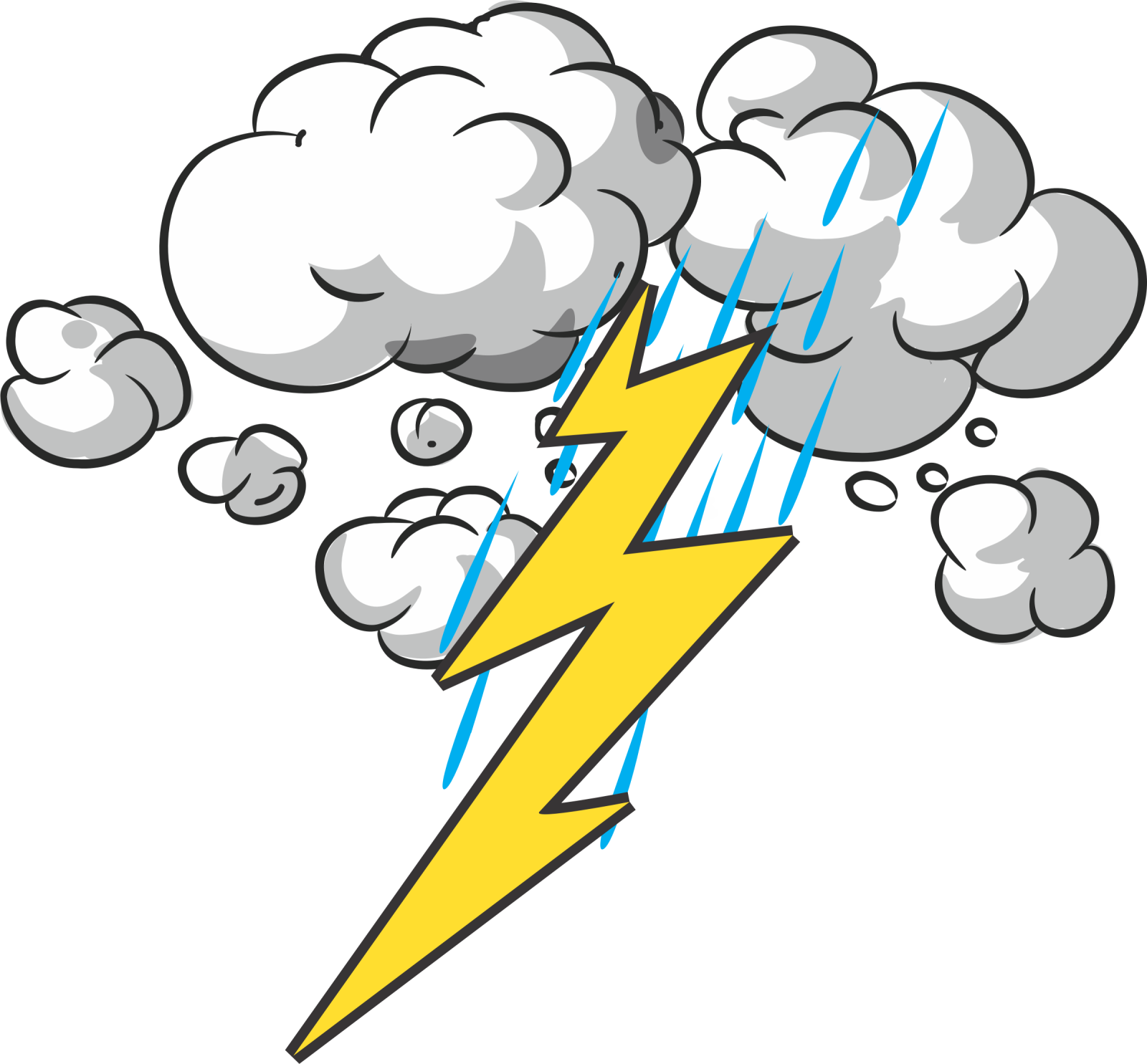 a lightning with clouds in the background