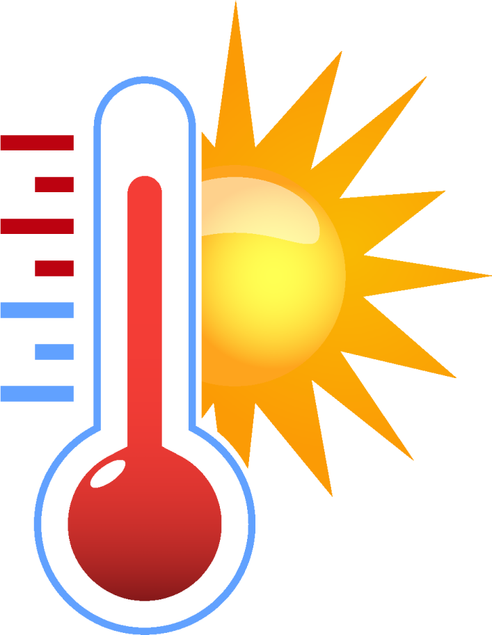 a thermometer with the sun in the background