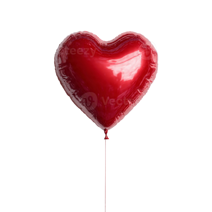 a red heart balloon on a white background