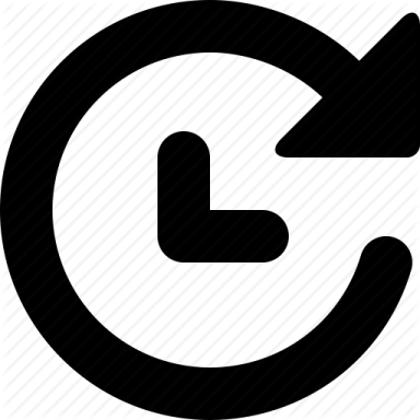 a black and white circle with an arrow icon