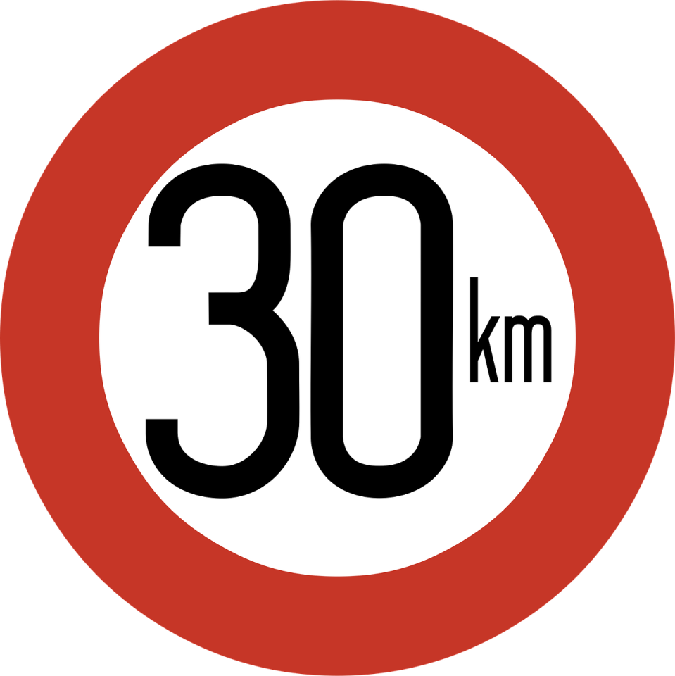 a red circle with the number 30 on it