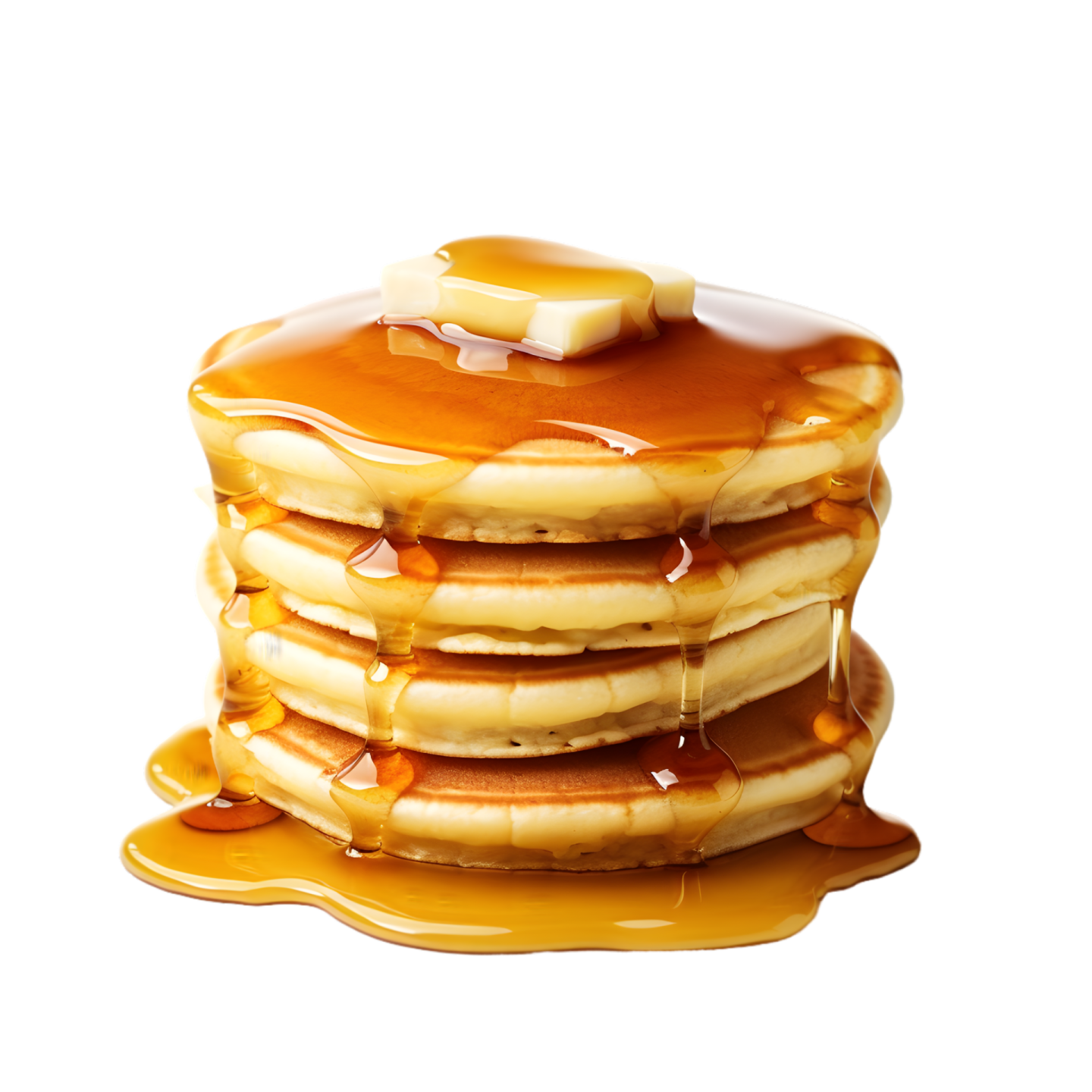 a stack of pancakes with syrup on top