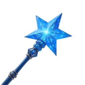 a blue star wand on a white background