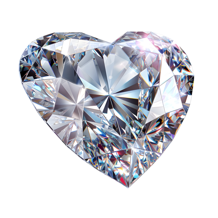a diamond heart on a white background