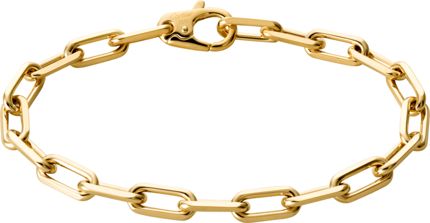 a gold link bracelet