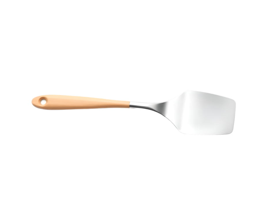 a spat with a wooden handle on it
