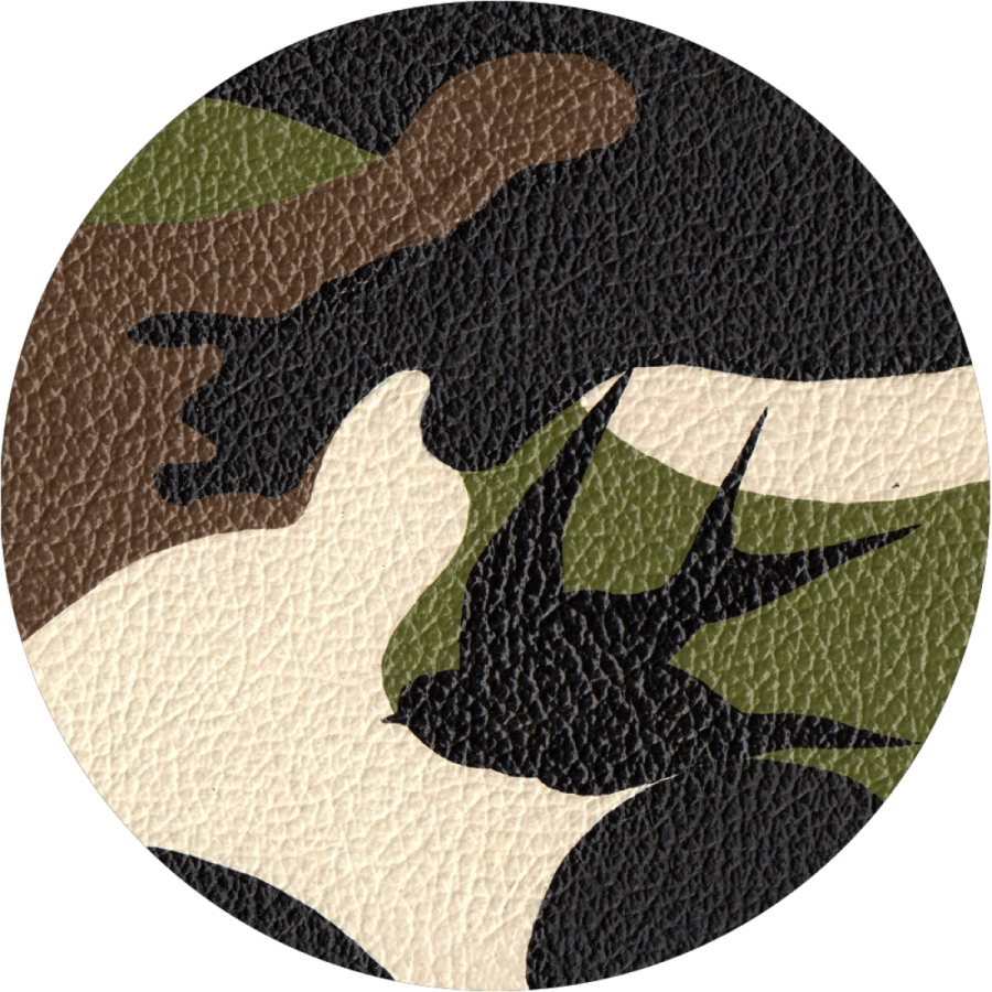 a circle with a camouflage pattern on it