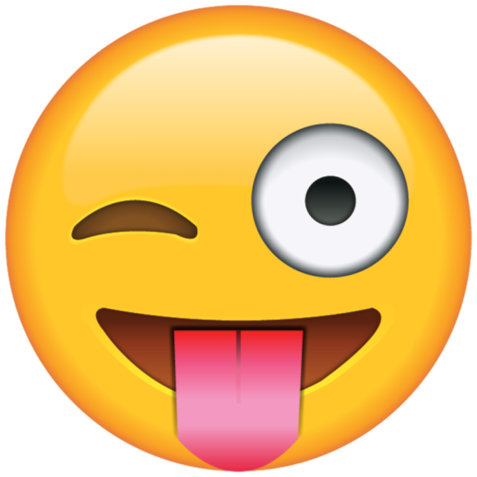 a smiley face with its tongue sticking out