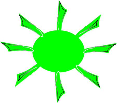 an image of a green sun