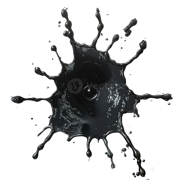 a black liquid splash on a white background