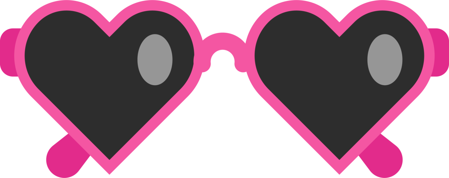 a pair of heart shaped sunglasses