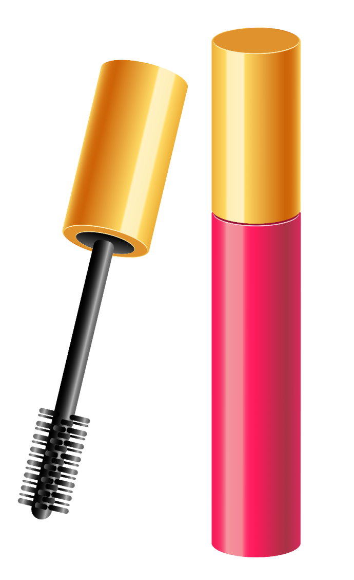 a bottle of lipstick and a mascara brush