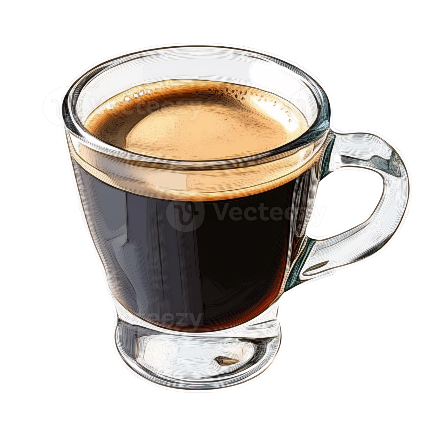 a cup of coffee on a white background